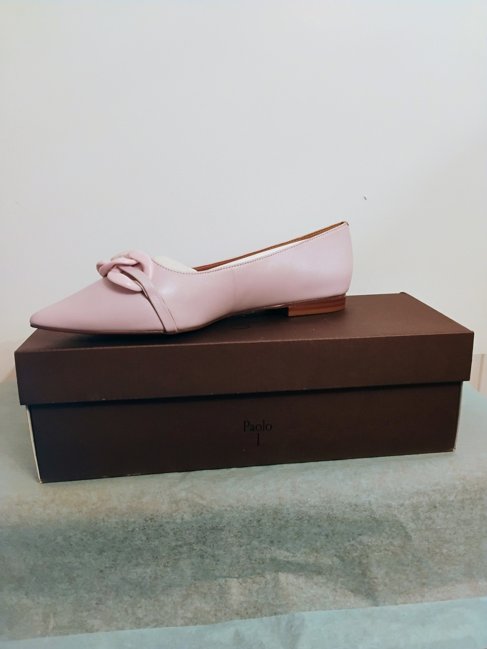 Paolo Lavender Knot Pointed Toe Flat